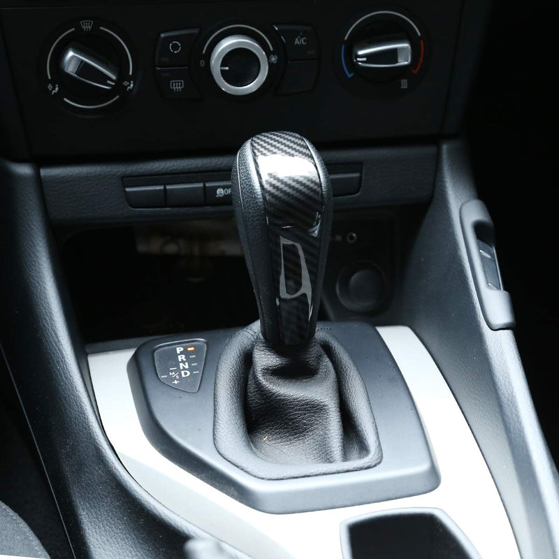 CHEYA Carbon Fiber Style ABS Car Center Console Gear Shift Knob Cover Trim for BMW E90 E92 E93 E87 3 Series 2005-2012 - LeoForward Australia