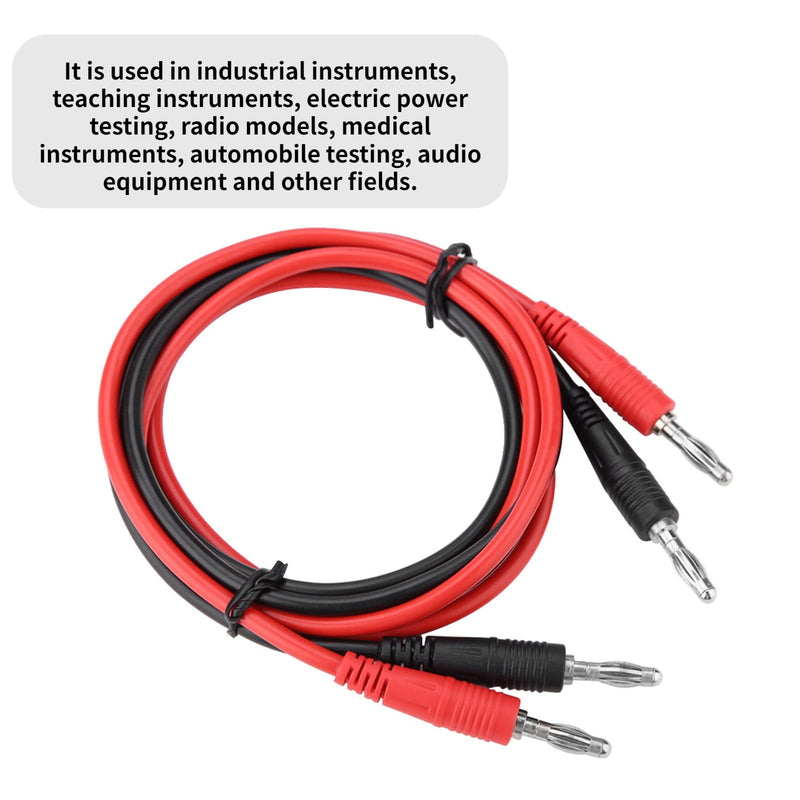  [AUSTRALIA] - Zetiling Banana Plug Cable Test Leads, 2pcs 4mm Banana Plug to Banana Plug Test Cable for Multimeter for Electrical or Laboratory Electrical Testing Work