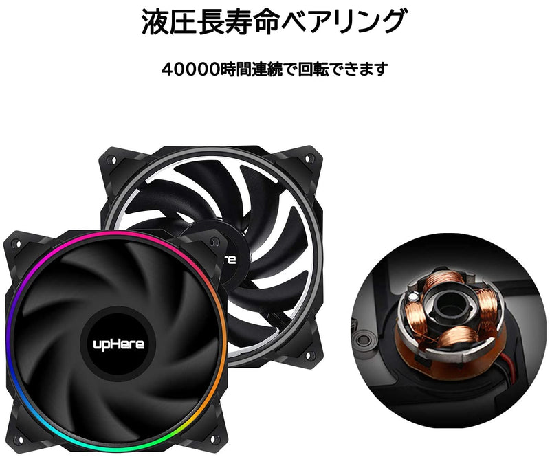  [AUSTRALIA] - upHere 120mm RGB LED with Remote Control Case Fan,Dual Halo LED Pc Fan,High Performance Silent Fan for PC Cooling,EN1206-3 EN1206-3 3-Pack Controlled by Wireless Remote