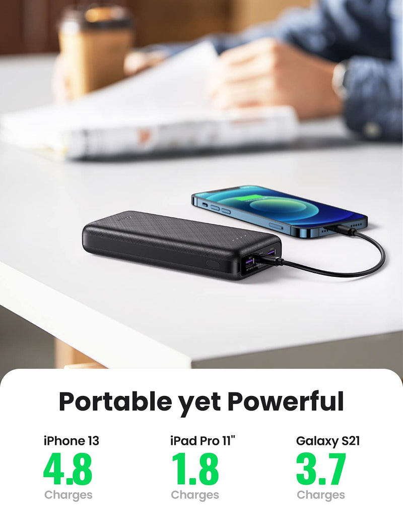  [AUSTRALIA] - UGREEN Portable Charger 20000mAh - PD 20W Power Bank Fast Charging, USB Portable Charger Including 2 USB-C Cables, Compatible with Galaxy S21/S20/Note 20/S10, iPhone 13/13 Pro/12/iPad, Pixel 5/4a