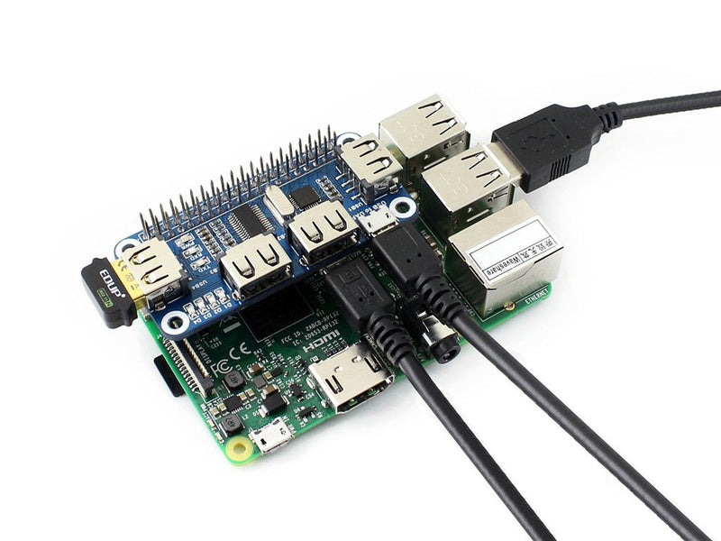  [AUSTRALIA] - Raspberry pi 4 Port USB HUB HAT Compatible with USB2.0 1.1 for Various Version of Raspberry Pi Perfectly Fit Zero/Zero W/Zero WH Serial Debugging Onboard USB to UART