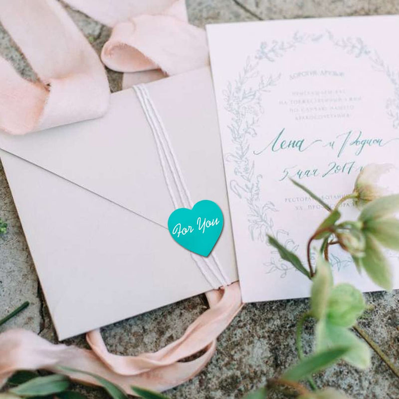  [AUSTRALIA] - 1500 Labels Blue Green Heart Stickers 1 inch Heart Coding Shape Paper Labels for Valentine's Day Wedding Anniversaries Invitation Envelopes Cute Decals for Water Bottle Packaging(3 Pcs/500 Per Roll) Dark Green