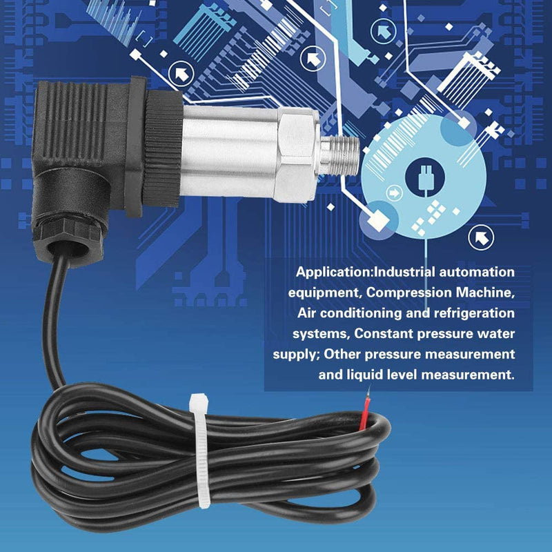  [AUSTRALIA] - Stainless steel pressure transducer, 0-1 MPa pressure sensor silicon pressure transmitter sensor water flow sensor 4-20mA output G1/4" for water gas oil (0-1MPA) 0--1MPA