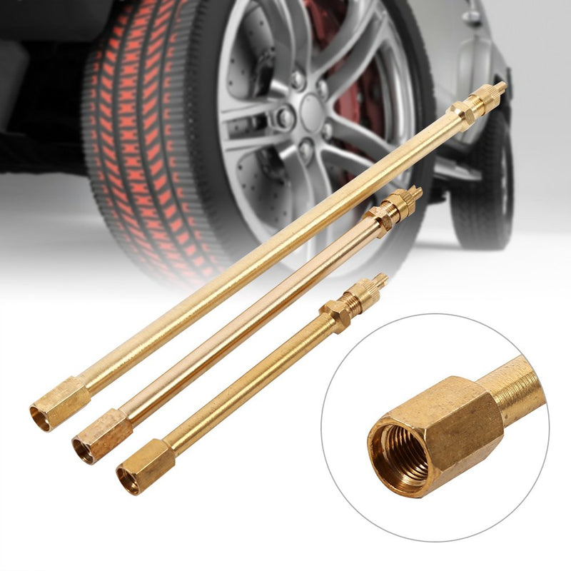 Keenso Brass Auto Tire Valve Extension Adaptor Air Tyre Stem Extender Inflation Stright Bore for Motorcycle, Bike, Mower and Scooter(100mm) 100mm - LeoForward Australia