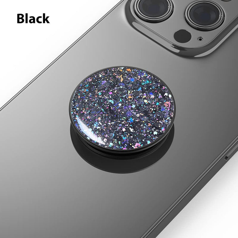  [AUSTRALIA] - MonIdea Phone Ring Holder, Phone Grip Holder Finger Kickstand, Foldable & Adjustable Metal Cell Phone Rings Gripper Stand Work with Magnetic Car Mount for iPhone Samsung & Other Phones - Sparkle Black