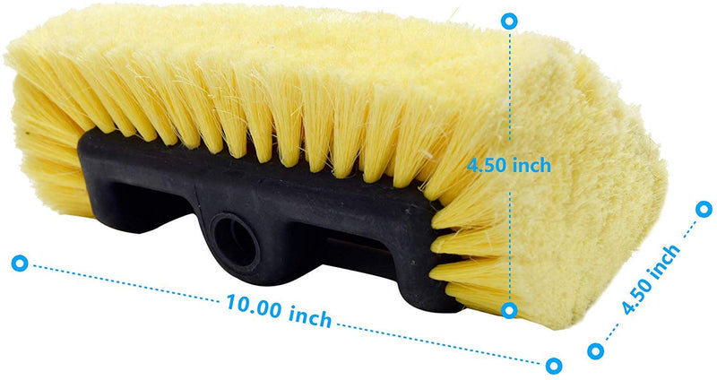  [AUSTRALIA] - CARCAREZ 10" Car Wash Brush with Soft Bristle for Auto RV Truck Boat Camper Exterior Washing Cleaning, Yellow 10" yellow