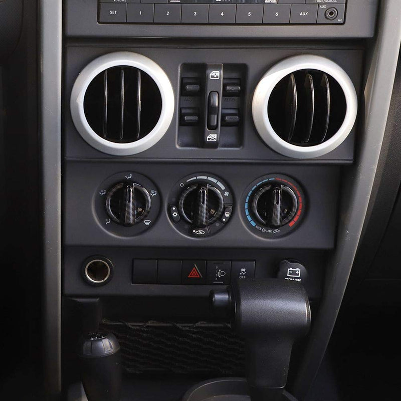 RT-TCZ Air Conditioner Switch Button Cover Trim ABS Center Control Frame for Jeep Wrangler 2007-2010 JK JKU Sport X Sahara Rubicon Carbon Fiber - LeoForward Australia