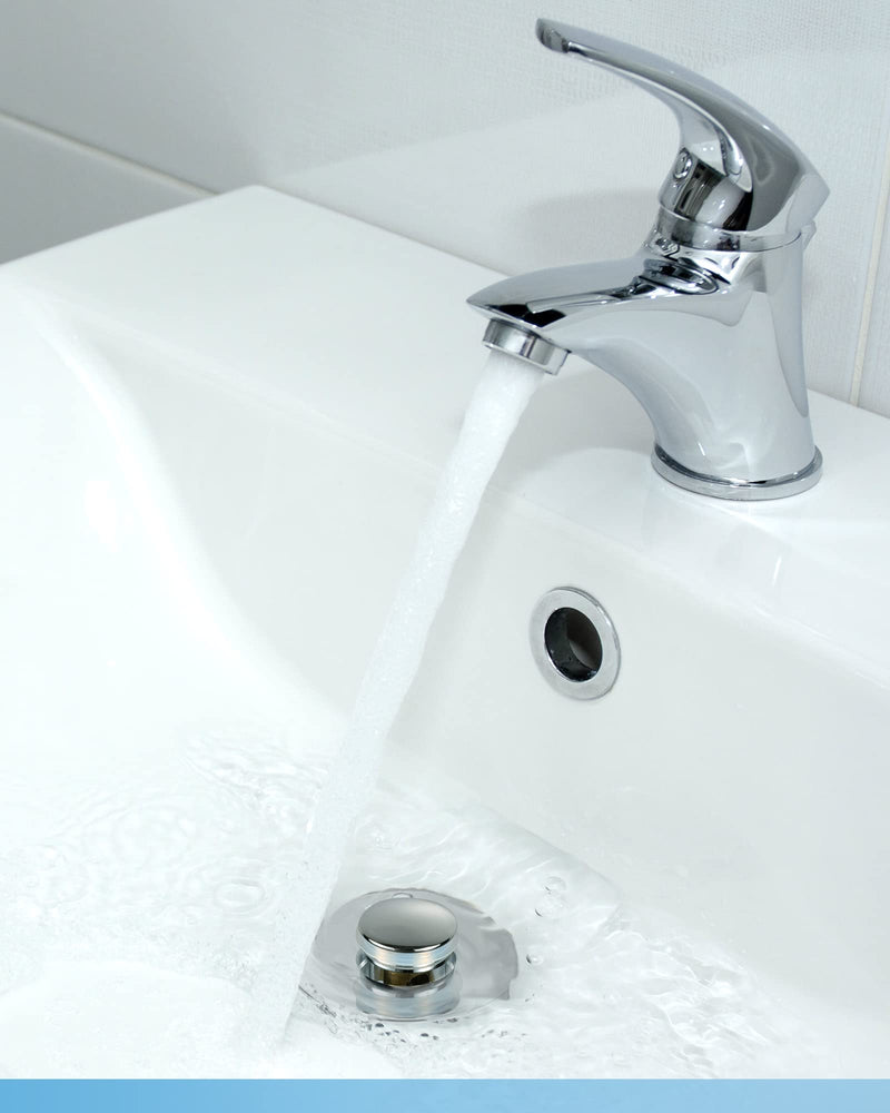  [AUSTRALIA] - Tgosomt® Universal Bathroom Sink Stopper, 1.1~1.5” Basin Pop Up Sink Drain Strainer, Anti Clogging Sink Drain Filter with Hair Catcher (Silver) Chrome Silver