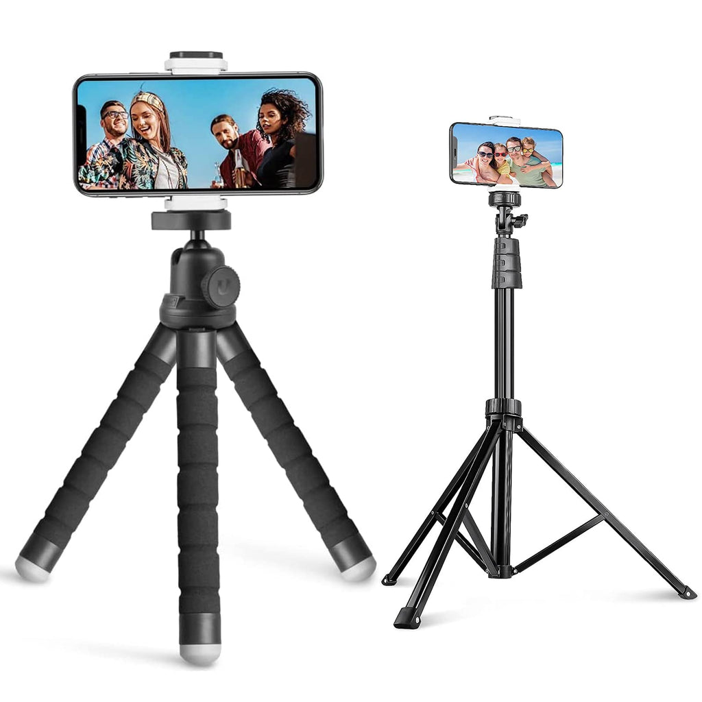  [AUSTRALIA] - Phone Tripod Bundle with 67" Phone Tripod, Camera Tripod Stand with Wireless Remote and Phone Holder, Perfect for Selfies/Video Recording/Live Streaming