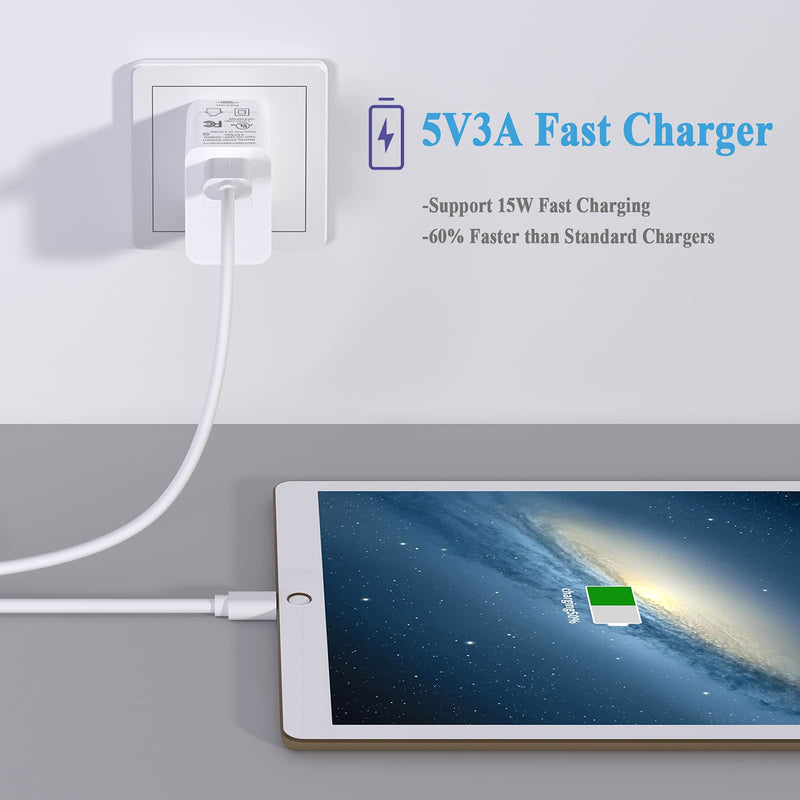  [AUSTRALIA] - Toniwa 5V3A Type C Fast Charger for Samsung Galaxy Tab S7/ S7+/ S6/ S4/ S3/ S5E; Tab A 10.1(2019)/ 8.0 (2017)/ 8.4/10.5; Tab A7 10.4" SM-T 500/510/380 Power Adapter with 6.6 Ft USB-C Charging Cable