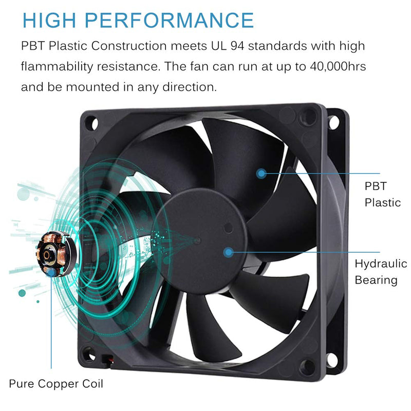  [AUSTRALIA] - GDSTIME 80mm x 80mm x 25mm 12V Brushless DC Cooling Fan 1 pack 80mm fan