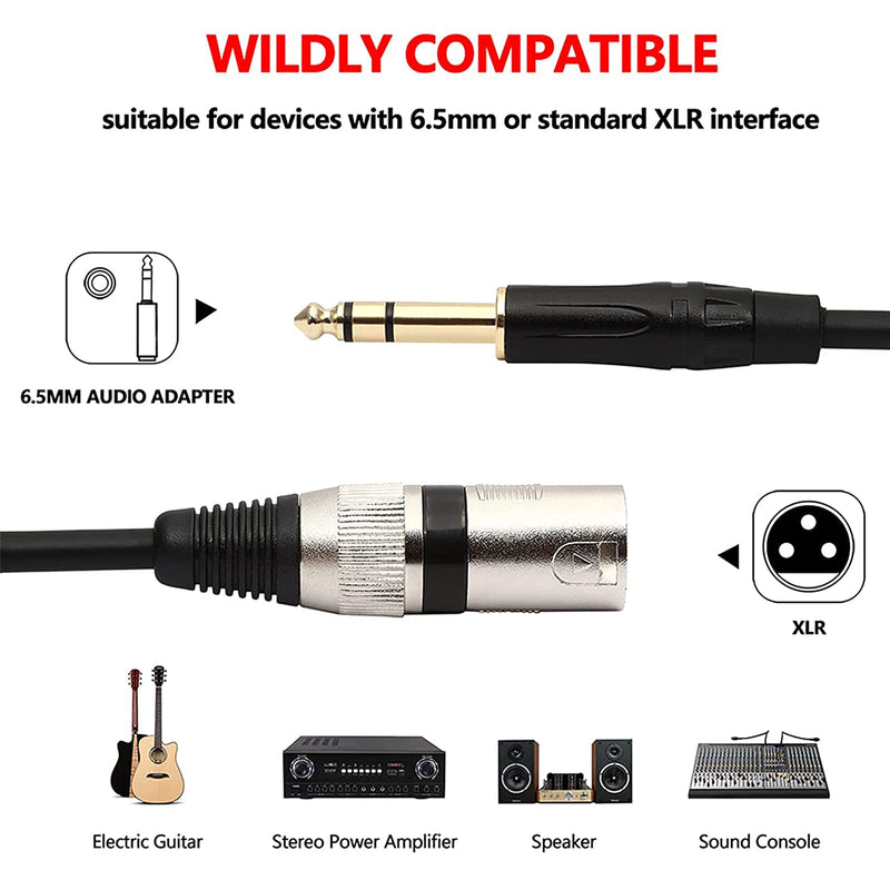  [AUSTRALIA] - Oluote 6.35mm (1/4 Inch) to XLR Male Balanced Signal Interconnect Cable, TRS Male to XLR Cable (1.5M/4.9FT) 1.5M/4.9FT