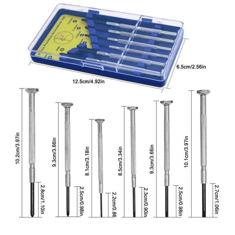  [AUSTRALIA] - 12 Pcs Mini Precision Screwdriver Set,Sonku Portable Repair Tool Kit with 6 Different Size Flathead and Phillips Screwdrivers Suitable for Jewelry Watch Eyeglass Toys DIY Projects Repair