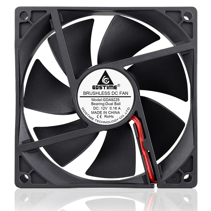  [AUSTRALIA] - GDSTIME 92mm x 92mm x 25mm 12V Dual Ball Bearings Brushless Cooling Fan Dual Ball Bearing