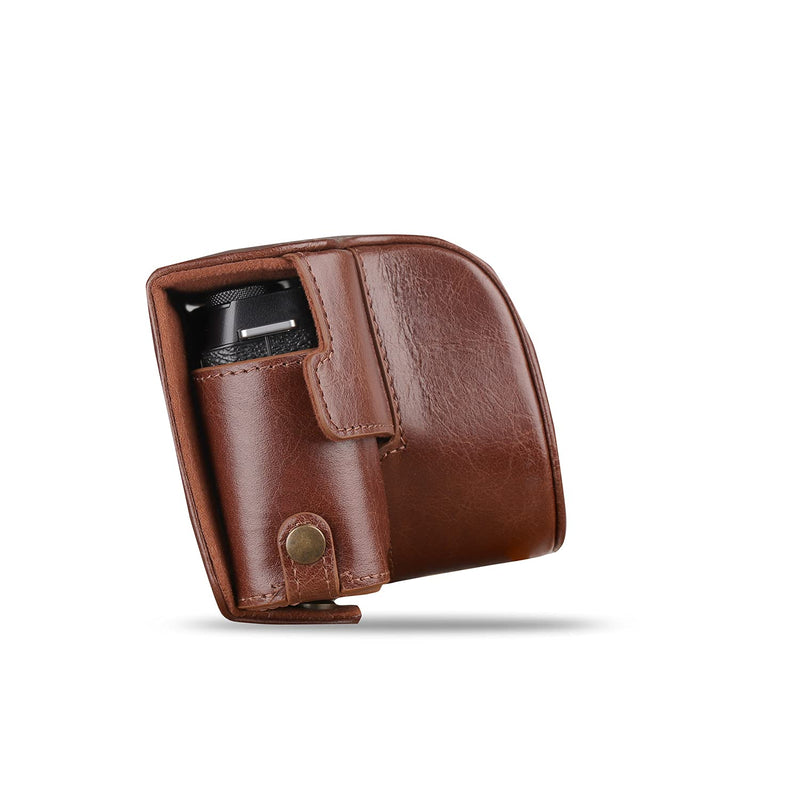  [AUSTRALIA] - MegaGear Ever Ready Genuine Leather Camera Case Compatible with Fujifilm X Series X-E4 (XF 27mm f/2.8 R WR) Brown