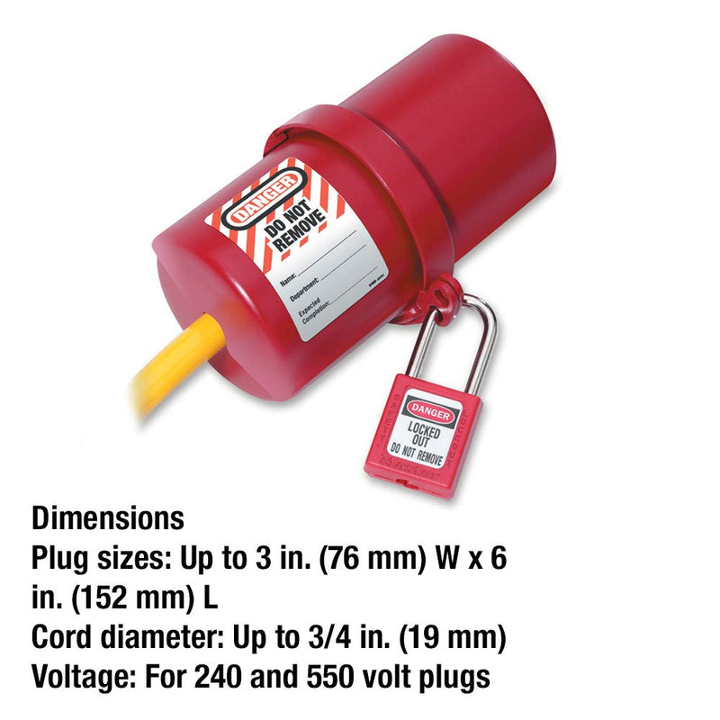  [AUSTRALIA] - Master Lock 488 Lockout Tagout Electrical Plug Lockout, 220 - 550 Volts 220 - 550 Volt Plugs