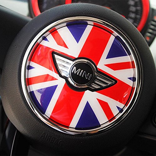  [AUSTRALIA] - x xotic tech Red Blue Union Jack UK Flag 3D Steering Wheel Decal Sticker Cover for Mini Cooper F54 F55 F56 F60 2014 2015 2016 2017