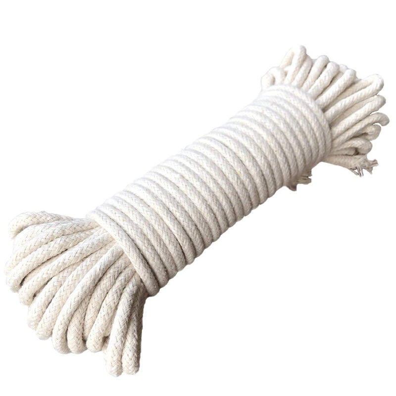  [AUSTRALIA] - Craft Rope Natural White 1/5 Inch x 65 Feet Natural Cotton Rope Clothesline All Purpose Rope for DIY Crafts Decoration Self Watering Rope for Potted Plants Candle Wick Basket/Mat Use