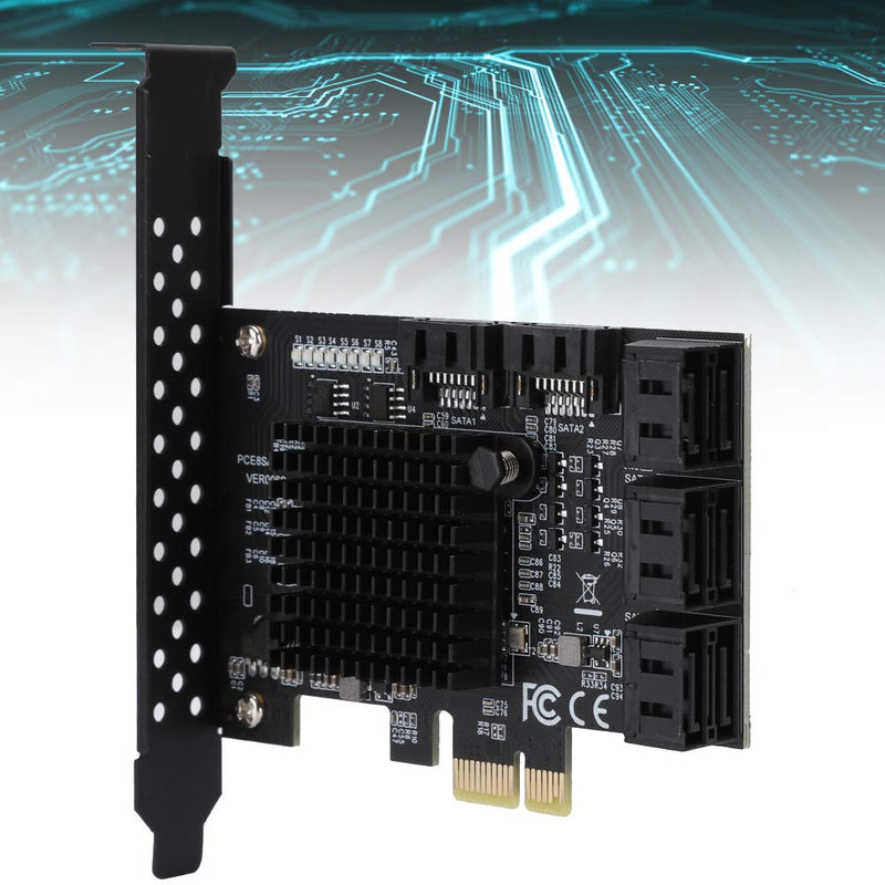  [AUSTRALIA] - PUSOKEI PCI-E to SATA 3.0 Card, 8-Port SATA3.0 Interface Expansion Card, Support 6.0 Gbps/3.0 Gbps/1.5 Gbps, PCI-E to SATA3.0 Board