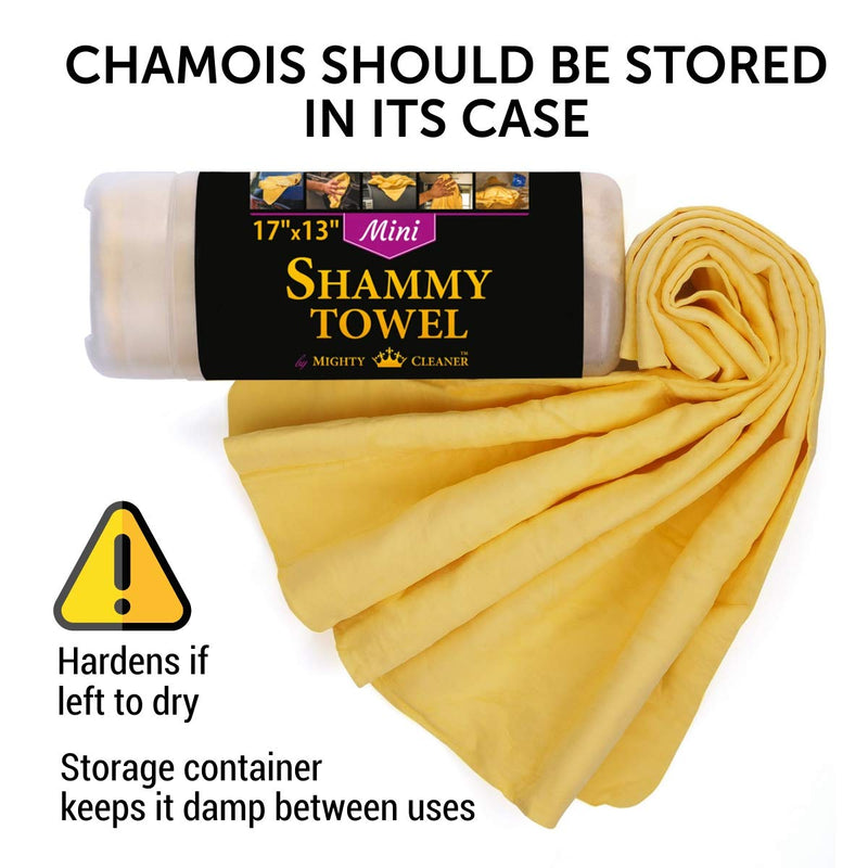  [AUSTRALIA] - Premium Chamois Cloth for Car - 2 Pack - Mini Car Shammy Towel (17 x 13 inches) - (Two Tubes + One Extra Chamois Towel)