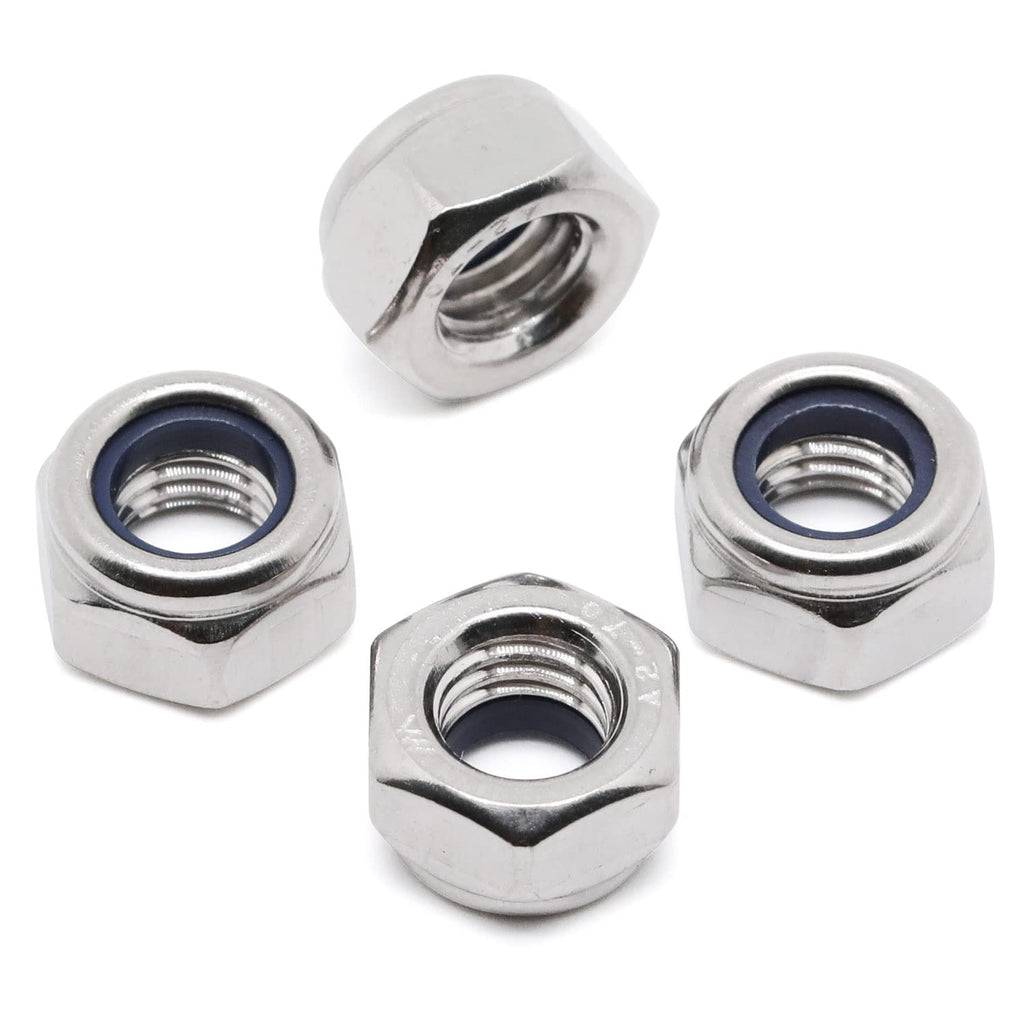  [AUSTRALIA] - M6-1.0 Metric Nylon Insert Hex Lock Nuts Locknuts, Stainless Steel 18-8 (304), Bright Finish, 50 PCS M6-1.0 (50 PCS)