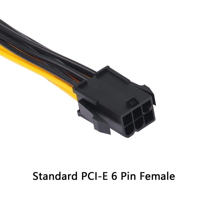  [AUSTRALIA] - CERRXIAN 20cm GPU PCI-E 6 Pin Male to Dual 8 Pin (6+2) Female Graphics Card Splitter Power Cable , PCI Express ATX 6 Pin GPU VGA PSU Y Splitter Mining Video Card Cable(2-Pack,6-2x8)