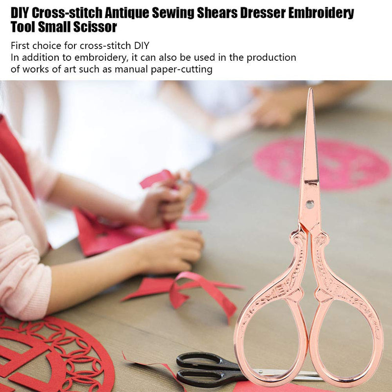 [AUSTRALIA] - Oumefar Sewing Scissors Metal Embroidery Scissors DIY Cross-Stitch Scissors for Embroidery Sewing Craft Art Work (Rose Gold)