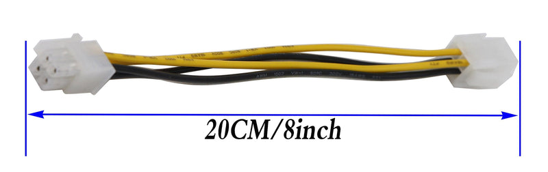  [AUSTRALIA] - zdyCGTime(2-Pack) 4-Pin Molex M/F Cable ATX 12V Power Supply 4-Pin CPU Male to Female CPU Motherboard Power Extension Cable(20CM/8 Inch)