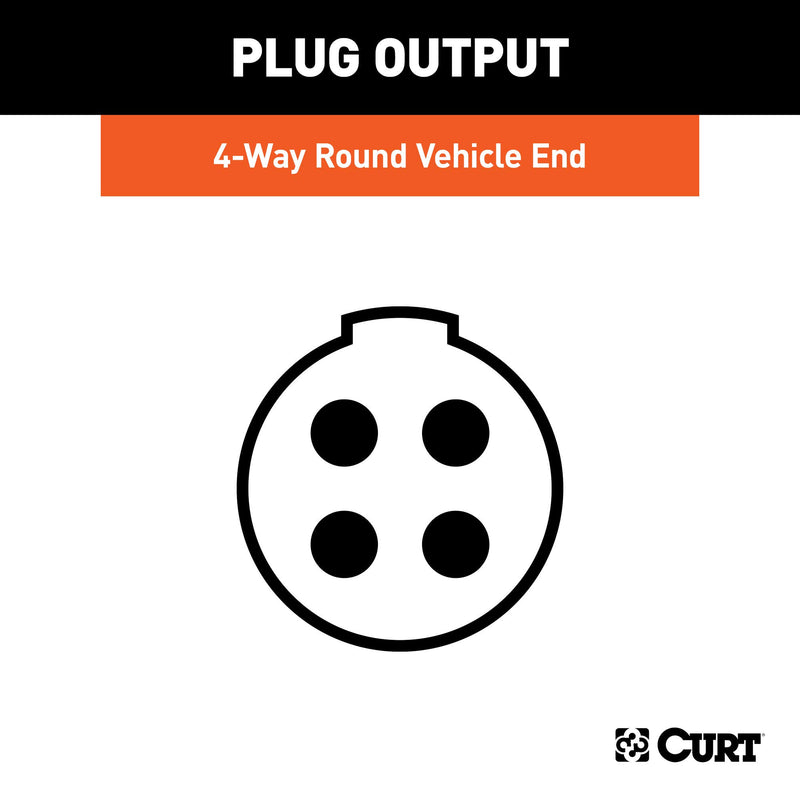  [AUSTRALIA] - CURT 58070 Vehicle-Side 4-Pin Round Trailer Wiring Harness Socket