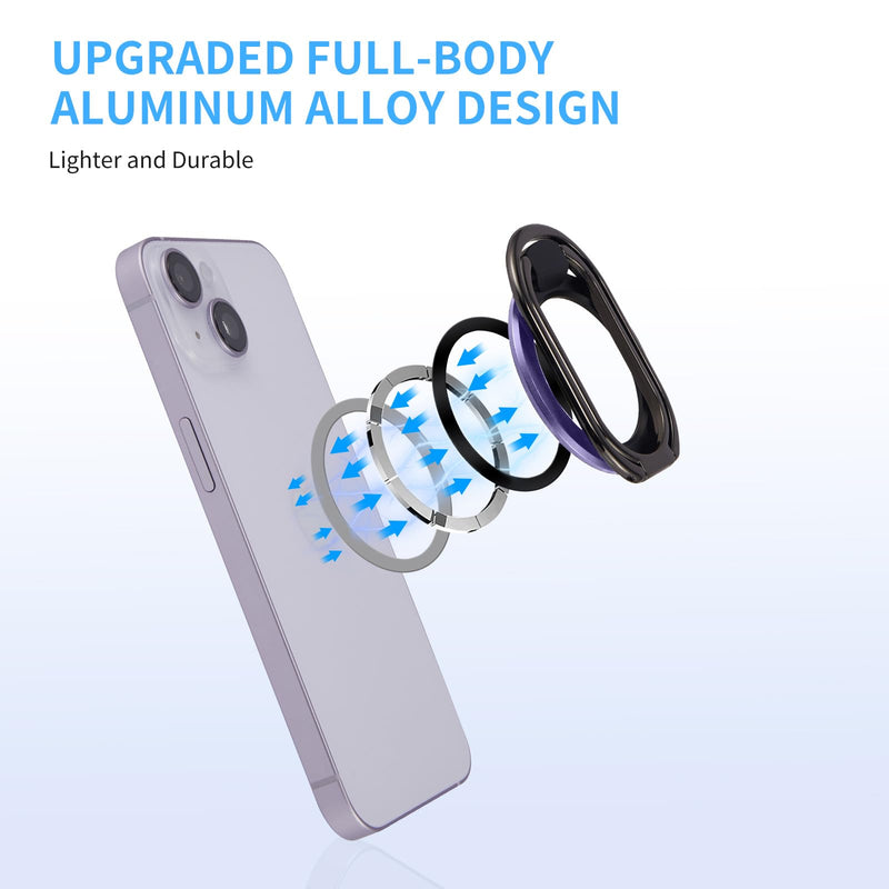  [AUSTRALIA] - Rimyam Magnetic Phone Ring Holder Stand for MagSafe Finger Grip Adjustable Phone Ring Kickstand Mag Safe Accessories for iPhone 14/13/12 Series Removable for Wireless Charging MAG Purple