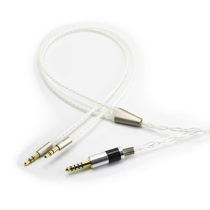  [AUSTRALIA] - NewFantasia 4.4mm Balanced Male Cable 6N OCC Copper Single Crystal Silver Plated Cord Compatible with Hifiman Ananda, Sundara, Arya, HE400SE, Deva-Pro Headphones (4.4mm to Dual 3.5mm Male Version)