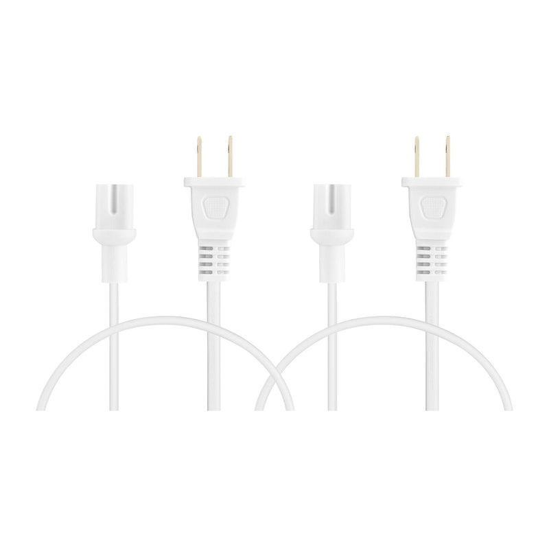  [AUSTRALIA] - VEBNER Extra Short Power Cord Compatible with Sonos Five, Sonos Play 5, Sonos Beam, Sonos Arc, Sonos Amp, Sonos Playbase, Sonos Sub Gen 3 and Sonos Sub Mini (White, 12-Inch) 2-Pack