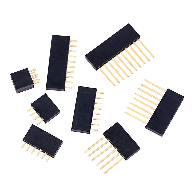  [AUSTRALIA] - Glarks 112Pcs 2.54mm Male and Female Pin Header Connector Assortment Kit, 100pcs Stackable Shield Header and 12pcs Breakaway PCB Board Pin Header for Arduino Prototype Shield