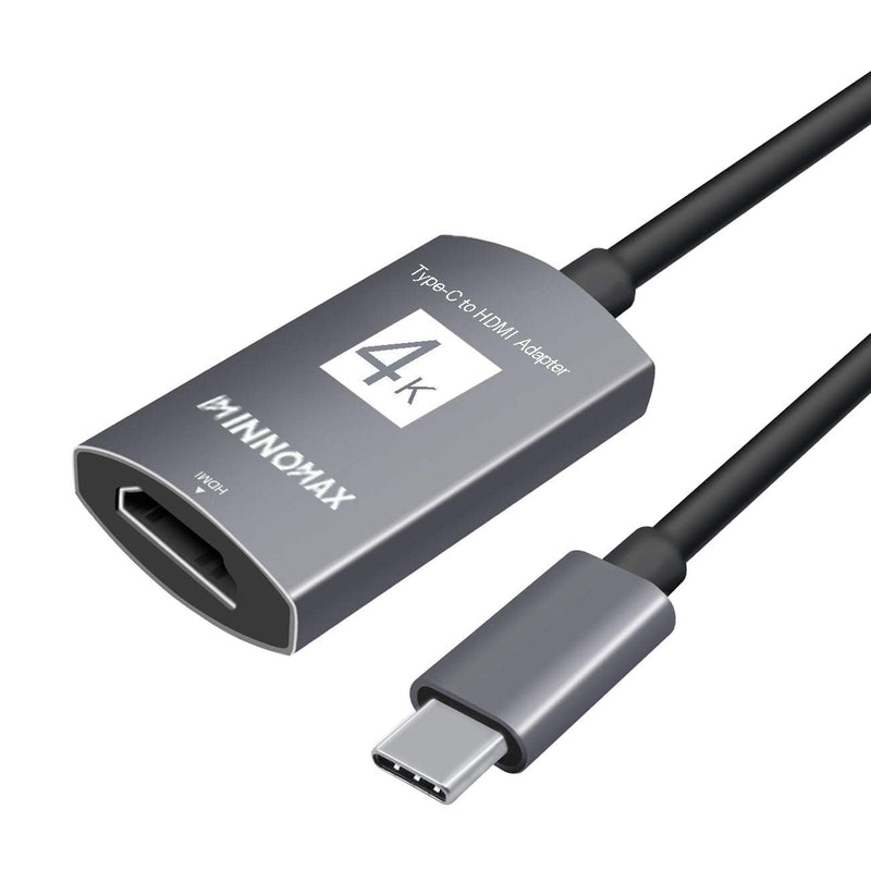  [AUSTRALIA] - INNOMAX USB-C/Thunderbolt 3 to High Resolution (4K, 60Hz) HDMI Adapter for iPad Pro/MacBook Air 2019/2018, MacBook Pro 2019/2018/2017/2016, S9/S8, Surface Book 2, Other USB -C Devices-Gray USB-C HDMI Adapter-4K@60Hz