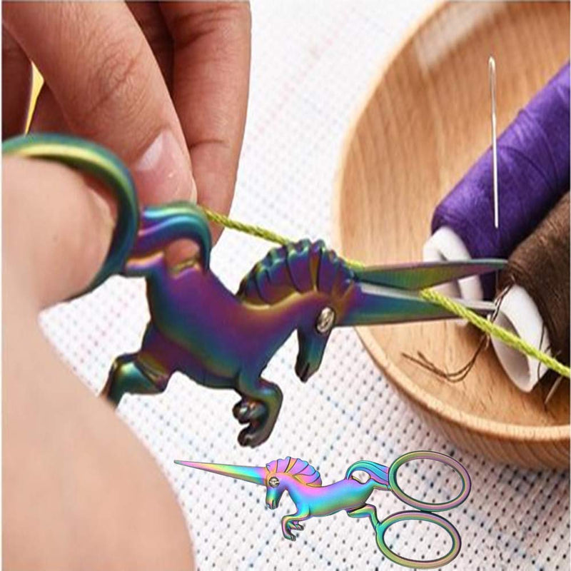  [AUSTRALIA] - Sharp Tip Embroidery Scissors Multi-Colour Horse Shape Craft Scissors for Cutting and Dressmaking