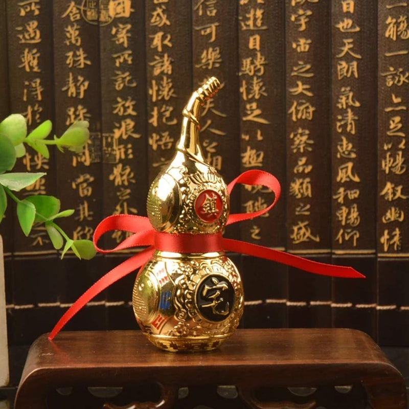  [AUSTRALIA] - Handmade Alloy Colorful Good Luck Wu Lou/Hu Lu Gourd/Cucurbit for Wealth Peaceful Statue Charm Amulet Home Decor Gift (Large) Large