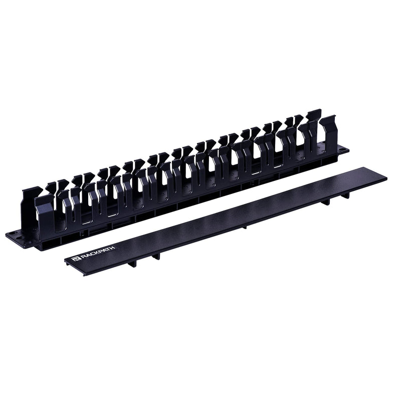  [AUSTRALIA] - RackPath 1U 19 Inch Plastic Server Rack Mount Cable Management Duct Raceway with Panel Cover