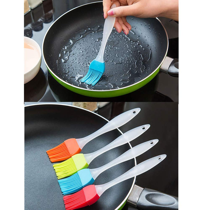  [AUSTRALIA] - WeTest Silicone Basting Brush, Cakes and Pastry Brush, Safe Flexible Easy Clean Grill BBQ Brush, 4 Pack (Red, Yellow, Blue and Green)