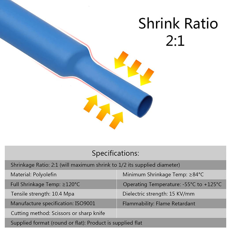  [AUSTRALIA] - Heat shrink tube set, Preciva shrink tubes 1200 pieces assortment shrink ratio 2: 1 shrink tube heat shrink - colored