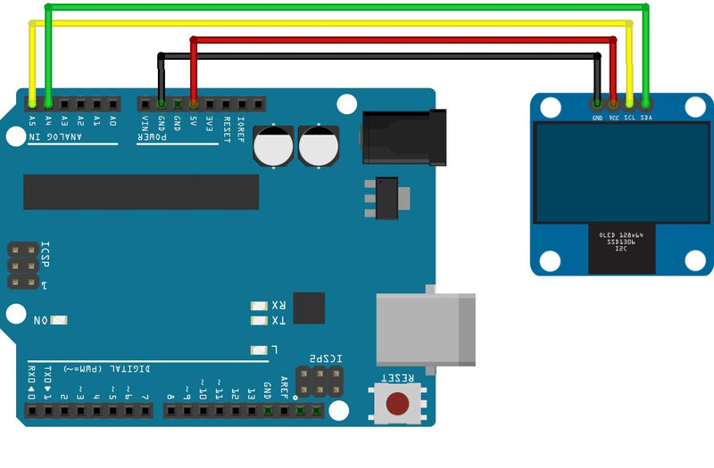  [AUSTRALIA] - UCTRONICS 0.96 Inch OLED Module 12864 128x64 Yellow Blue SSD1306 Driver I2C Serial Self-Luminous Display Board for Arduino Raspberry Pi Pico