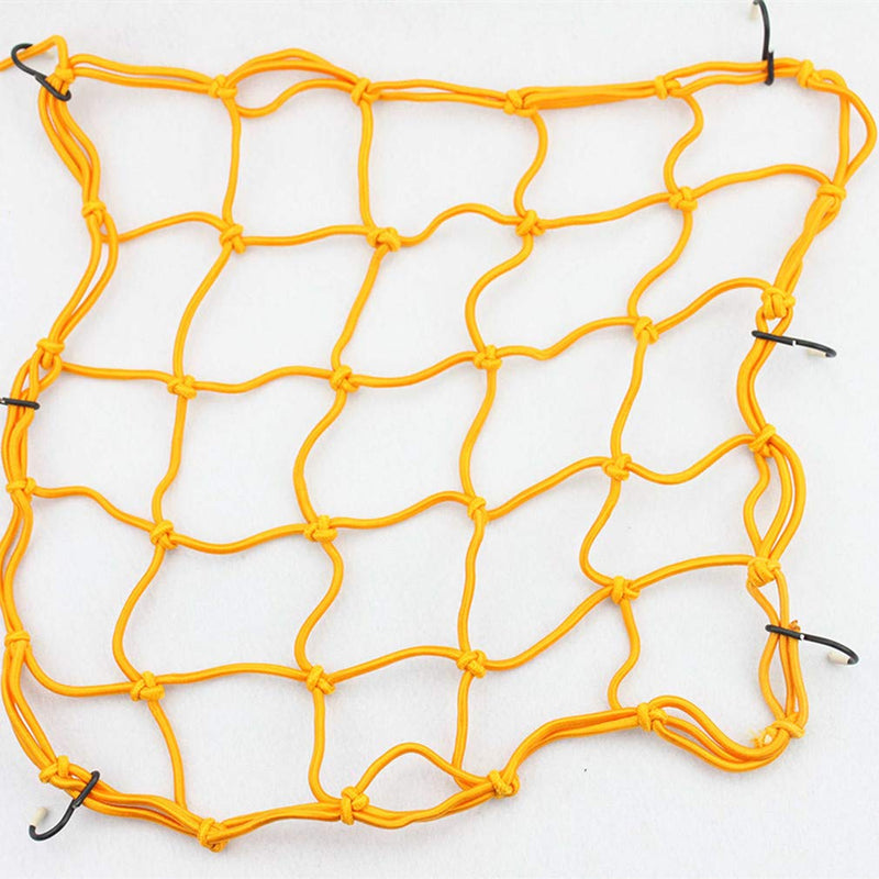  [AUSTRALIA] - GOOFIT 12" x 12" Elasticated Bungee Luggage Cargo Net with Hooks Hold Down for Motorcycles Motorbike ATVs Bikes Cars Trucks (Yellow) 30cm Yellow