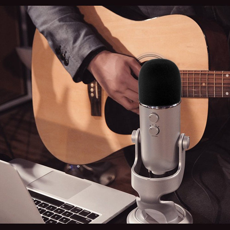  [AUSTRALIA] - SUNMON Microphone Foam Windscreen Cover for Blue Yeti, Yeti Pro and Yeti X Microphones, the Mic Pop Filter Mask Shield also suit MXL and Audio Technica (Black)