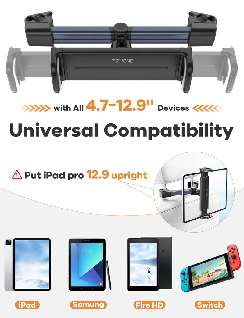  [AUSTRALIA] - Tablet Holder for Car Headrest Mount - Headrest Tablet Holder Backseat Travel Accessories Car Must Haves Headrest iPad Stand for Kids Adults Universal to All 4.7-12.9" Devices