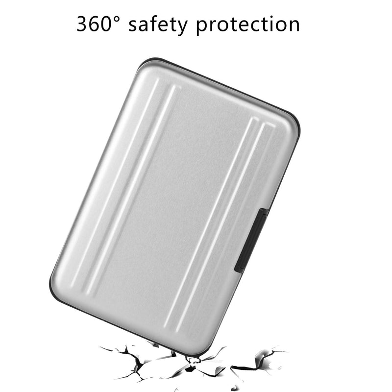  [AUSTRALIA] - Qkenvo Aluminum Shock Resistant Carrying Box Holder Memory Card Storage Box Case Holder 8 Slots for SD SDHC MMC Micro SD TF Cards Silver