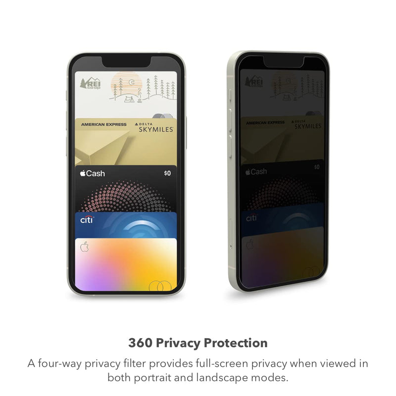  [AUSTRALIA] - ZAGG Invisible Shield Glass Elite Privacy 360 Screen Protector for Apple iPhone 14 Pro Max - Four-Way Privacy Filter, 5X Tougher, Anti-Fingerprint Technology, Easy to Install