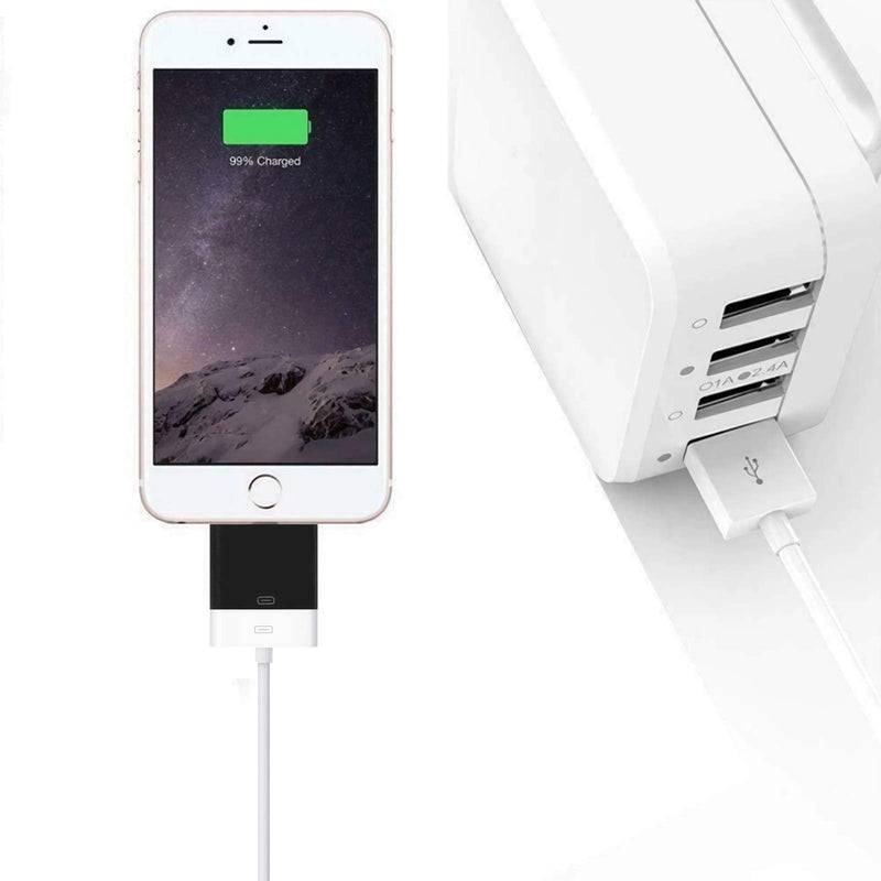  [AUSTRALIA] - rosyclo Lightning to 30-Pin Adapter, MFi Certified 8-Pin Male to 30-Pin Female Converter, iPhone Charging Data Sync Output Connector Compatible iPhone 12/11/X/8/7/6/5/iPad/iPod Black (No Audio)