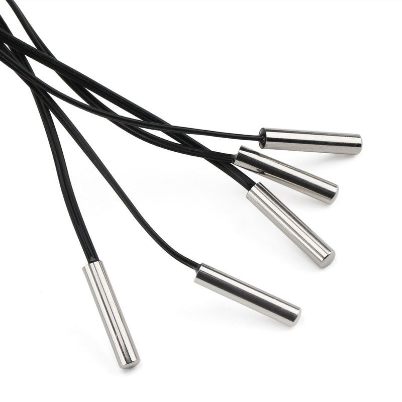  [AUSTRALIA] - 10K Temperature Sensor Probe, DROK 5pcs 1 Meter Waterproof Temp Sensor Probe, Stainless Steel 3950 NTC Temp Sensor Probe, Digital Temperature Transmitter Extension Cable 1-Meter/3.28ft 5