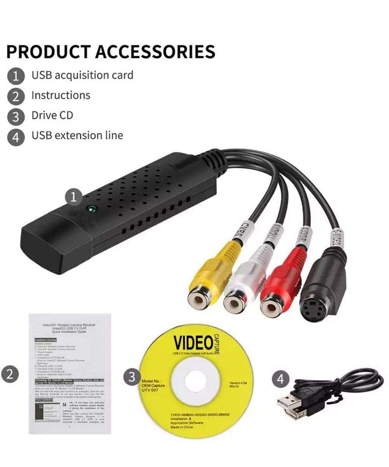  [AUSTRALIA] - VHS to Digital Converter，USB 2.0 Video Converter Audio Capture Card VHS Box VHS VCR TV to Digital Converter，Support Windows, Linux, Vista, Mac.