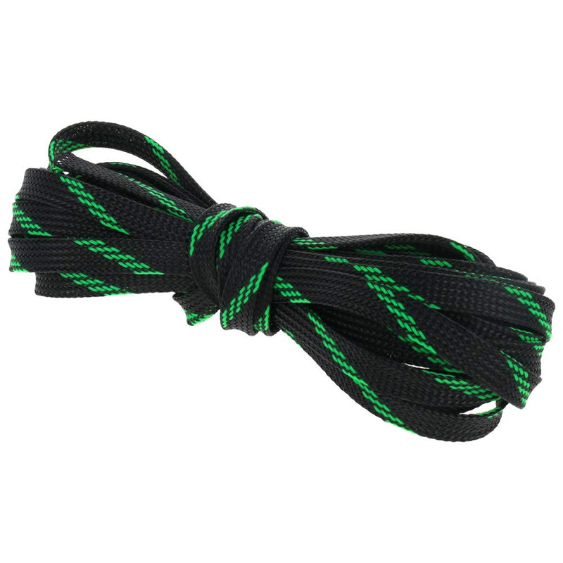  [AUSTRALIA] - Bettomshin 1Pcs 16.4Ft PET Braided Cable Sleeve, Width 8mm Expandable Braided Sleeve for Sleeving Protect Electric Wire Electric Cable Black Fluorescent Green