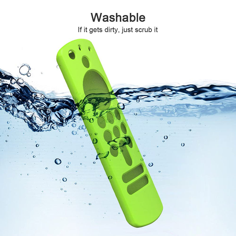  [AUSTRALIA] - Alexa Voice Remote 3rd Gen Cover, Green Case Replacement for TV Stick (3rd Generation) / 4K Max 2021 New Voice Remote, Silicone Protective Skin Sleeve Glow in Dark - LEFXMOPHY Fluorescence Green